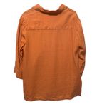 JM Collection Womens Tunic Button Top 14W Orange Linen Coastal Beach Resort Photo 1