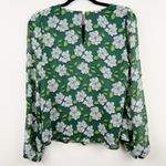 Draper James Women's XS Green Floral Long Sleeve Smocked Blouse Lined Top Photo 6