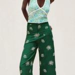 ZARA  Green Patterned Wide Leg Pants Photo 0
