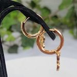 Gold Filled Huggie Hoop Earrings Multi Color Pave Butterfly Charm Photo 4