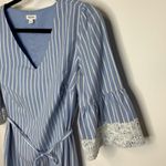 Westport  Blue White Stripe Dress Lace Trim Sz 8 Photo 9