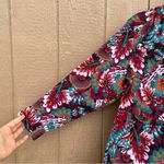 The Pioneer Woman Women’s Shirt Blouse Micro Ruffle Floral Tiered Tunic Size XL Green Photo 6