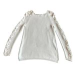 Per Se by Carlisle White Woven Pullover Sweater Cutout Sleeves Size XS NWT Photo 5