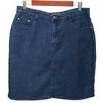 Cos Jeans Denim Skirt Blue Embroidered Rhinestone Western Style Size 12 Photo 0