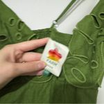 Farm Rio  Green Monstera Embroidered Linen Midi Dress Photo 5