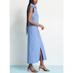 DL1961 Blue Striped Midi Shirt Dress MEDIUM Career Cotton Preppy Designer $189 Photo 2