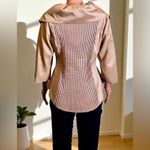 Lindi By Aria Collection Reversible Jacket/ Top. Size Small. Beige Shimmer/Multi Tan Photo 4
