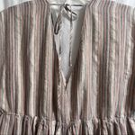 Urban Outfitters  Serendipity Neutral Linen V-Neck Babydoll‎ Dress Size Medium Photo 12