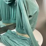 No Boundaries Juniors Velour Hoodie & Pants Set Green Casual Outfit XXL Photo 6