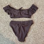 MINKPINK Revolve Brown Ruffle Off-Shoulder Bikini Set Size Small Photo 12