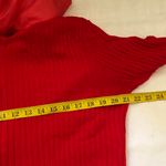 Y2K Red zip up faux fur peter pan collar zip up ribbed fitted sweater cardigan jacket long sleeve Size XL Photo 4