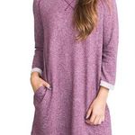 She & Sky cozy burgundy crewneck loose fit sweatshirt dress w pockets size small Photo 0