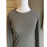 Divided  H&M Black and White Stripe Dress BodyCon Crewneck Size 6 Preppy Minimal Photo 1