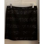 Loft Sequin Skirt NWT Women Size 4 Black Lined Above Knee Party Ann Taylor Photo 2