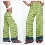 ZARA  Full Length Printed Wide Leg Trousers Green size S Photo 1