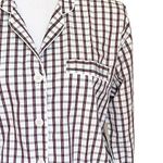 Sleepy Jones Pajama Top Women’s Size XS Checkered Button Up Long Sleeve White Photo 2