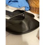 LADIES EVANS BLACK LEATHER CHUNKY HEELED SHOES SIZE 11 Elaine Extra Wide Photo 1