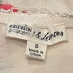 For Love & Lemons Wilma Midi Skirt Cherry Rose Print White Drawstring Ruched Red Photo 7