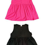 Zig Zag Stripe Black Pink Waffle (2) Sleeveless Babydoll Top 2XL‎ NWOT Plus Size Size XXL Photo 0