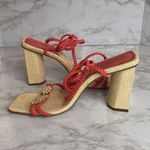 Anthropologie  SCHUTZ Mid Atanado Leather block heel daisy Sandals heels SZ 9.5 B Photo 8