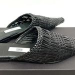 MIISTA Erica Woven Leather Pointed Toe Mules Black Size 6 Photo 2