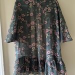 American Eagle  Dark Sage Floral Oversized Kimono Photo 3