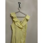 Jonathan Simkhai Dress Yellow Gingham Size 8 Midi Ruffle Picnic Preppy Whimsical Photo 3
