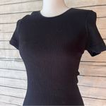Free People Intimately  Black Ribbed Short Sleeve Top Size M/L Photo 1