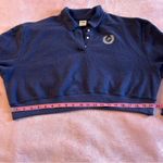 PINK - Victoria's Secret PINK Victoria’s Secret navy reverse fleece cropped polo sweatshirt size XL Photo 8