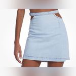 We Wore What Revolve  Skirt Women M Denim Cut Out Mini Light Wash 90s Y2K Casual Photo 2