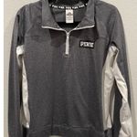 PINK - Victoria's Secret PINK Ultimate Quarter Zip Grey Sweatshirt Photo 0