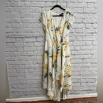 Lulus Lulu’s take a jaunt  chiffon French floral wrap dress sz L wedding guest! Photo 3