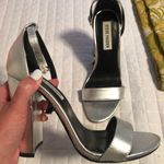 Steve Madden Metallic Silver Strappy Heels Photo 0