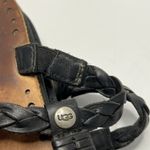 UGG Australia Bria Black Tan Braided Leather Flip Flop Sandals Women’s 7 Basic Photo 6