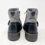 Earth Origins [] Gray & Black Suede Leather Phoenix Zip Buckle Ankle Boots Sz 7M Photo 3