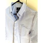 Y2K Mens Pinstriped Button Down Shirts Womens oversized Fit cotton Size Mens 16 White Photo 7