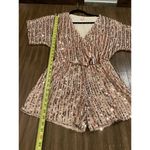 Raga Anthropologie  Sariah Sequin Sparkle Romper shorts dolman sleeves v neck XS Photo 4