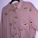 Anthropologie  County Fair Button Up Top Women Size 8 Hot Air Balloon Embroidered Photo 1