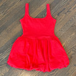 Mango Bubble Hem Tank Cotton Red Mini Dress size Small / 2 NWOT Photo 0