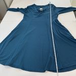 Torrid NWT  Blue Waffle‎ Long Sleeve Lace Up Neck Fit Flare Dress Size 1X Pockets Photo 11