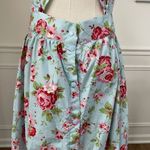 Sundress Light Blue Pink Red Rose Overall Style Midi Dress Swing Rockabilly L Size L Photo 7