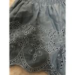 Smell The Roses  Blue Embroidered Shorts Size Large Floral Photo 2