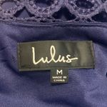 Lulus Halter Open Back Lace Mini Dress Ladies Size Medium in Navy Blue Photo 2