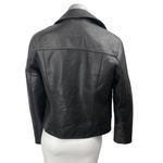 Topshop Women's Black Faux Vegan Leather Full Zip Long Sleeve Moto Coat Jacket 6 Photo 1