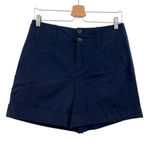 Vince  Chino Shorts High Waist Cotton Navy Blue Size US 8 Photo 0