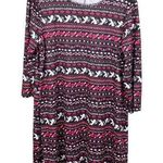 Dress Works Black Pink Red Valentine's Day Print Stretch Knit Dress Size Large Photo 0