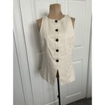 Madewell $98 Crewneck Cutaway Vest Top in Drapey Twill in Vintage Ivory Size 2 Photo 5