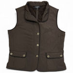 Talbots Brown Quilted Vest Size Large Photo 0