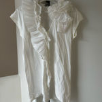 ZARA Ruffle Detail Collar V-neck Long Tshirt Dress Photo 4