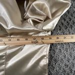 Rihoas Satin Wrap Blouse Small Gold Long Sleeve Button Cuff Collared Dressy Top Photo 4